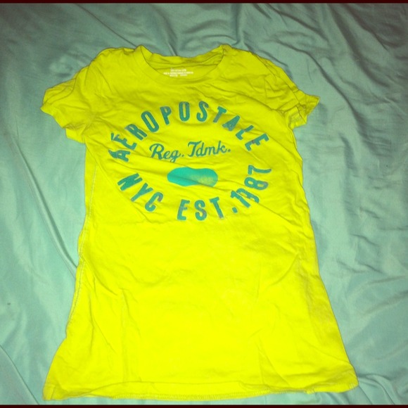 Neon green and baby blue Aeropostale shirt