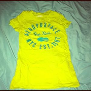 Neon green and baby blue Aeropostale shirt