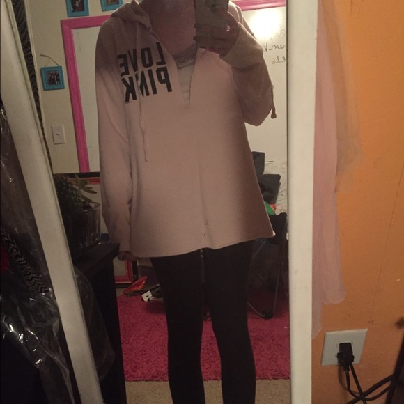 PINK v-neck hoodie