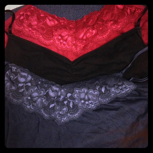 Three Maurice's lace tank tops
