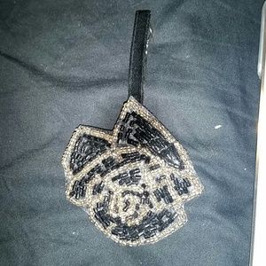 Gold and black rose hair clip