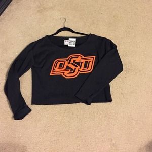 OSU Victoria secret crop top hoodie