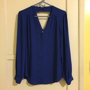 Bellatrix Cobalt Blue Button Down V-Neck