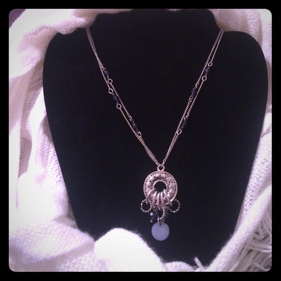 Silver and blue necklace