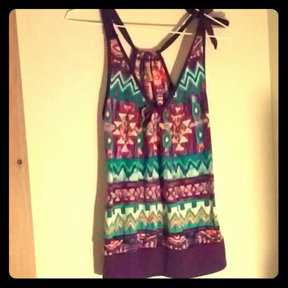 Purple and blue Aztec print tank