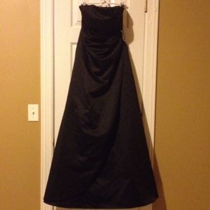 David's Bridal Black Strapless Dress
