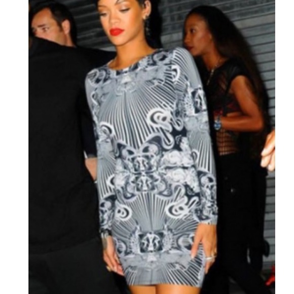 Celebrity vintage aztec tribal body con dress - Picture 2 of 3