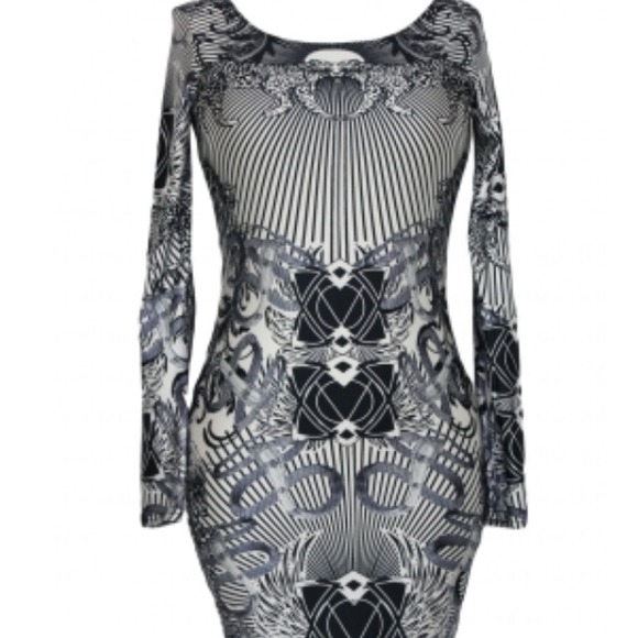 Celebrity vintage aztec tribal body con dress - Picture 3 of 3