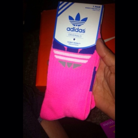 Pink Adidas socks