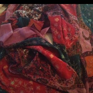 Anthropologie Tolani Wool Blend Embroidered Scarf