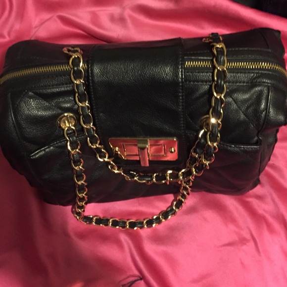 Black and Gold Barrel Purse