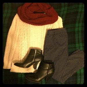 Black J.Crew Polka Dot Crop Pants