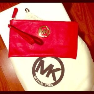 Michael Kors red clutch