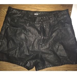 BDG high waisted leather shorts