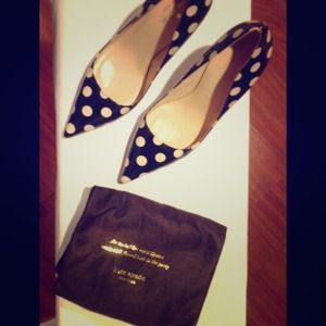 Kate Spade polka dot "Licorice" pumps.