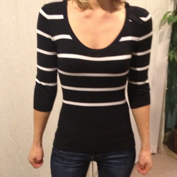 H&M Navy and white nautical shirt