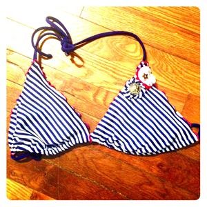 Sailor stripe string bikini top