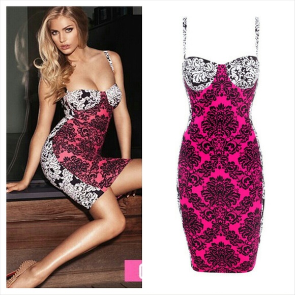 Floral Print Bandage Dress (S)