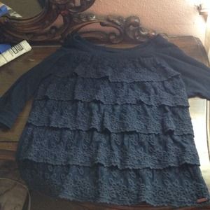 Navy blue laced shirt