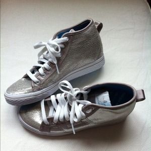 Metalic ADIDAS wedge sneakers .Brand NEW