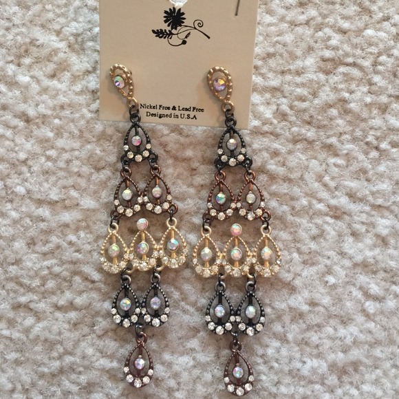 New with tags rhinestone earrings