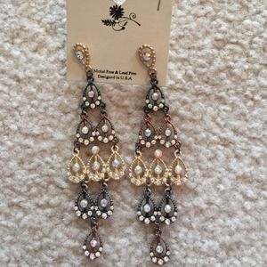 New with tags rhinestone earrings
