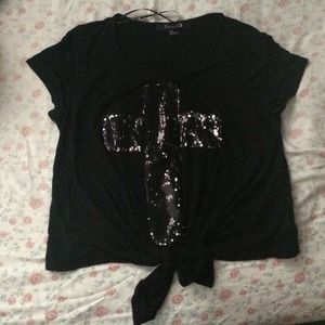 Forever 21 sequin cross top size medium