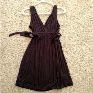 🚫SOLD🚫 Zara brown side tie V neck dress