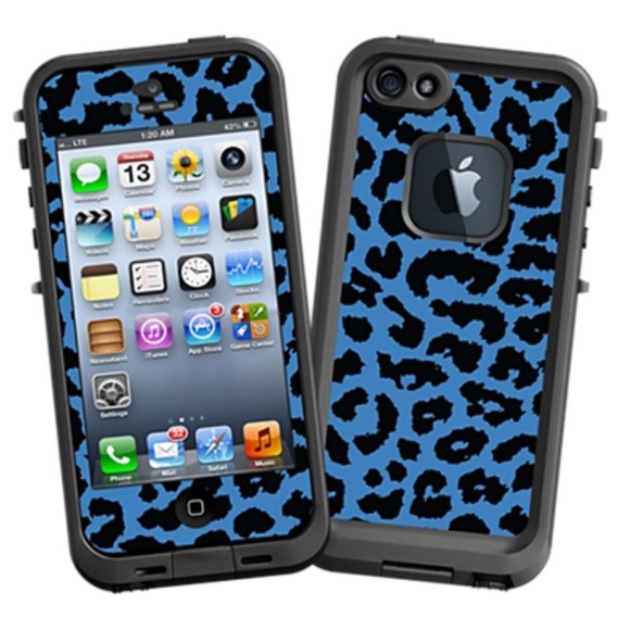Blue Leopard Print Skinzy for iPhone 4/4s - Picture 1 of 2