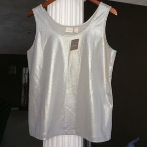 Chico's new silver tank top chico 2 (12-14)