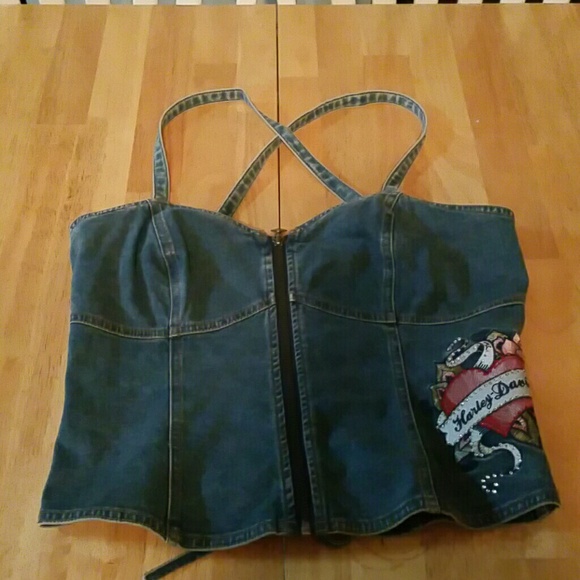 Harley Davidson blue denim shirt