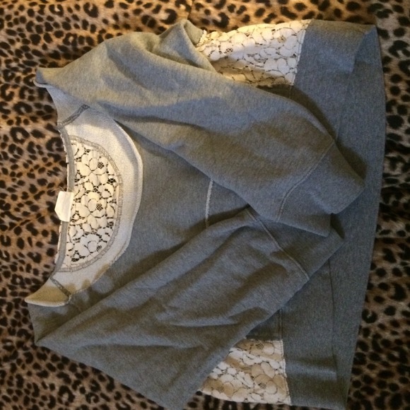 Lace and grey cropped sweater