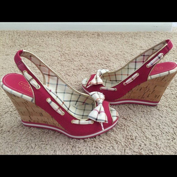 Coach Magenta Wedges