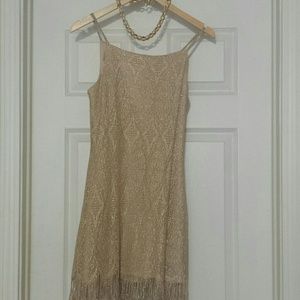 Gold party dress and heels  to match