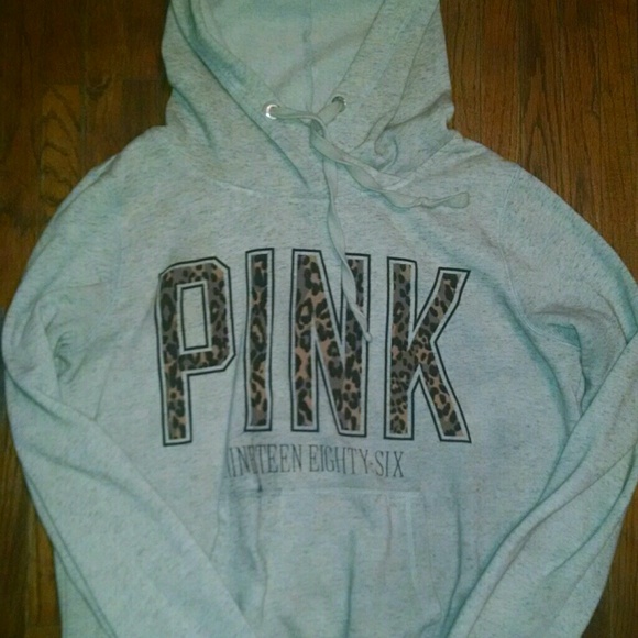 PINK Victoria's Secret Sweaters - Victoria secret pink cheetah funnel neck hoodie