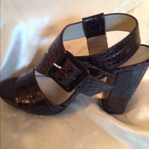 ROBERT CLERGERIE  PARIS ALLIGATOR LEATHER HEEL 7.5