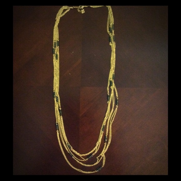 Stunning blue and gold banana republic necklace