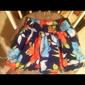 Hollister tropical floral skirt