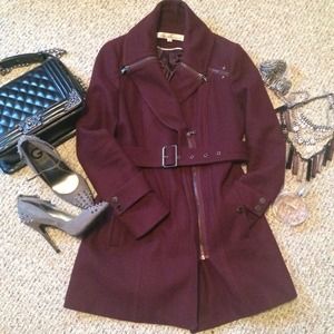 Kenneth Cole Burgundy Coat