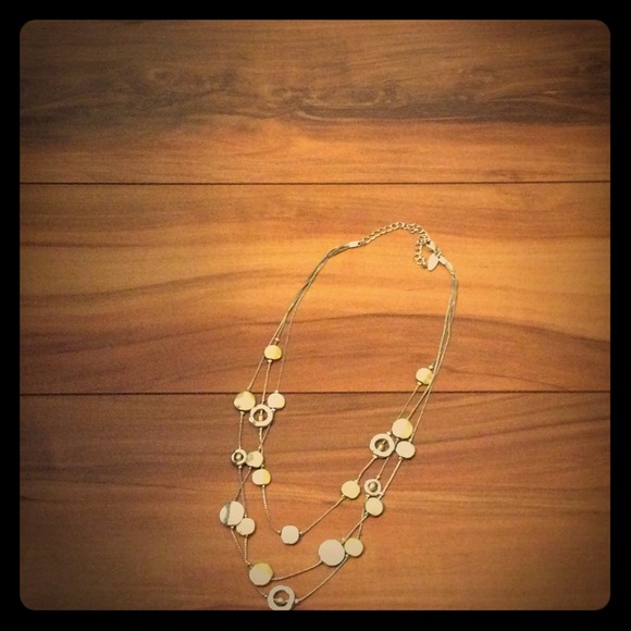 Silver and gold lined banana republic necklace
