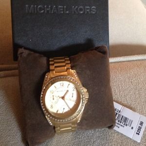 Michael kors blair glitz gold tone watch
