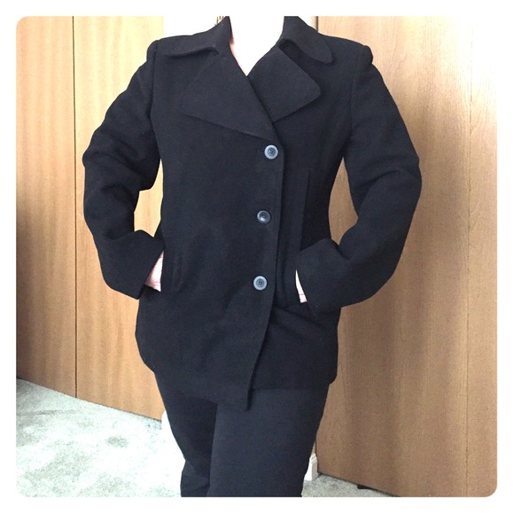 Limited Time Discount! - Black Wool Peacoat - Picture 1 of 4