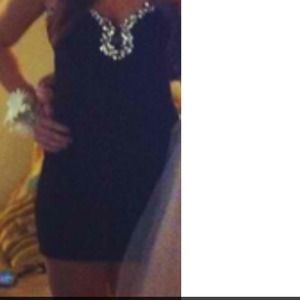 Form fitting black dress