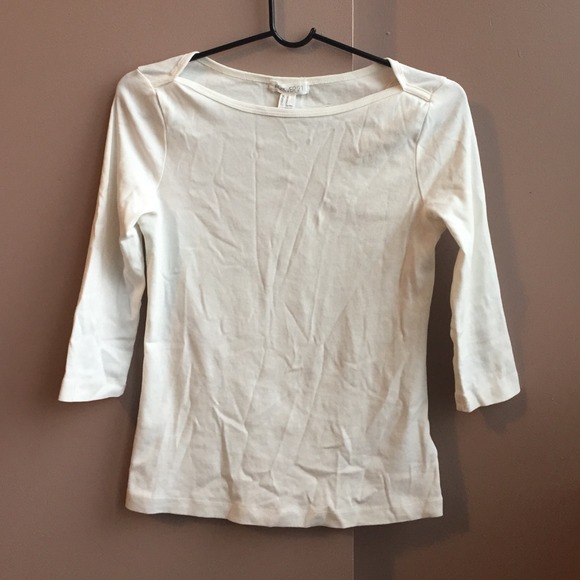 Forever 21 cream 3/4 shirt top