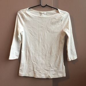 Forever 21 cream 3/4 shirt top