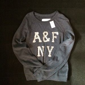 NWT Abercrombie & Fitch Sweatshirt- Navy/Silver