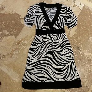 Zebra A Line Dress With Sash!