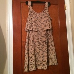 BCBG pink/ beige and black pattern sun dress