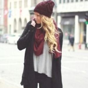 Brandy Melville Burgundy Reese Scarf