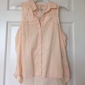 H&M Coral Lace Button Up Tank!